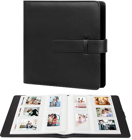 Album fotografico tascabile 360 per la fotocamera istantanea Fujifilm Instax Mini 12 11 9 8+ 8 99 40 EVO, per le stampanti istantanee Polaroid Snap/PIC-300/Z2300/ SocialMatic e Zip (Nero)