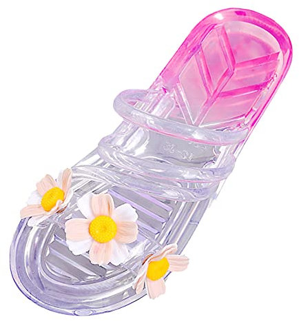 DAIFINEY Quattro foglie bicolore per donne estive con suole morbide traslucide in stile romano scarpe da donna stivaletti estivi, rosa intenso, 38 EU