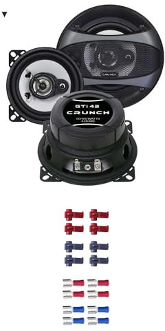 Crunch Auto Lautsprecher Boxen GTi42 300 Watt 10 cm 2 Wege Koax kompatibel mit Audi 80 B3 1986-1995 Armaturenbrett vorne