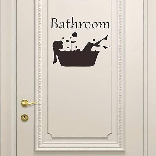 Bathroom Sticker Removable Art Vinyl Mural Home Room Decor Wall Sticker Woman Girl in Bath Tub (18x15)