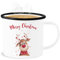 Emaille Becher Blechbecher - Weihnachtstasse Tasse Weihnachten - Merry Christmas Rentier I Elch - 300 ml - Weiß Schwarz - weihnachtstassen weihnachtsmotiv familie weihnachts rentiere