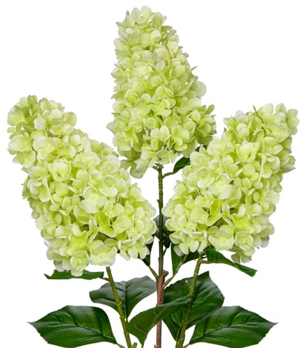 Arborus Künstliche Hortensien, künstliche Blumen, 71,1 cm langer Stiel, grüne Kunstblumen für Vase, fühlen sich echt an, Seidenblumen-Dekoration für Blumenarrangement, Zuhause, Bauernhaus, Büro,