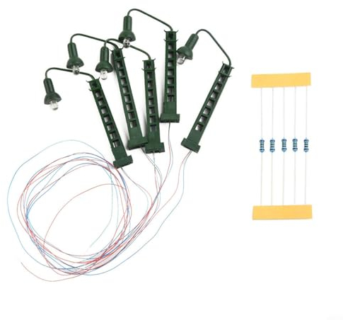 5 Stück Modelleisenbahn Lichter Gittermastlicht Spurweite Z Licht Layout Modell 7184 Modelleisenbahnleuchten Strassenlampen