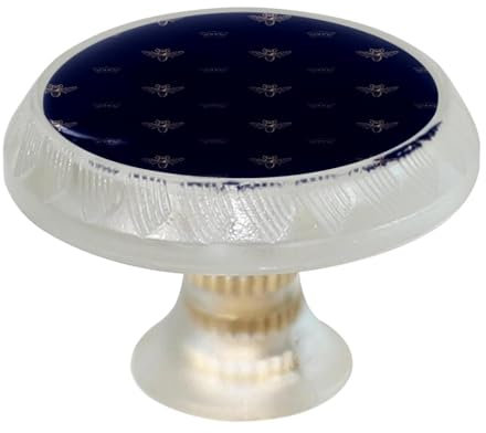 Burid Schubladenknöpfe mit Bienen und Kronen, dunkelblaues Muster, für Küchenschrank, Schlafzimmer, Kommode, Badezimmermöbel, Tür (4 Stück)