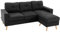 HOMCOM Ecksofa Stoffsofa in L-Form, Couchgarnitur in Leinenoptik, Eckgarnitur mit Chaiselongue für 3 Personen, Eckcouch für Wohnzimmer, Schwarz, 193 x 136 x 85 cm