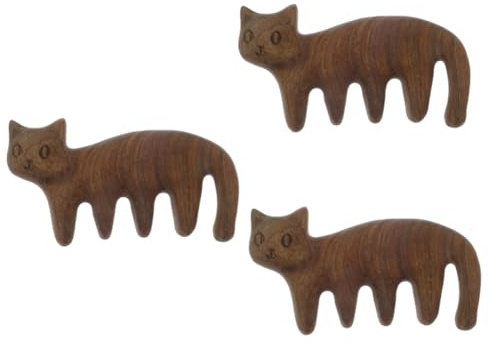 Beavorty 3St Katzenmassagekamm hair treatment hair care holz kamm wooden comb haar kur Massagegerät Werkzeug Schaben der Kopfhaut Kamm Holzkamm Kätzchen hölzerner Kamm Stillkamm Sandelholz