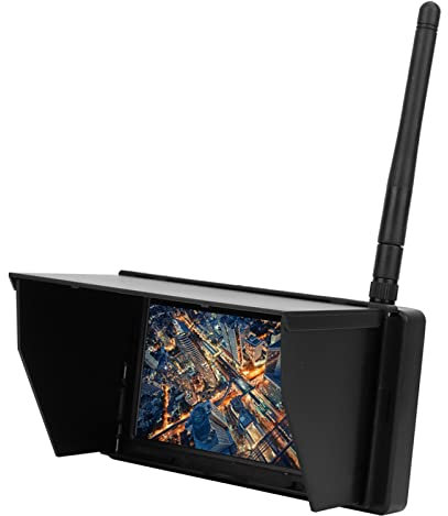 Locadence 4.3 Inch FPV Monitor, 48CH 480 X 272 LCD Wireless Receiver Monitor for FPV Drone, Quadcopter, Built in 650MAH Rechargeable Battery