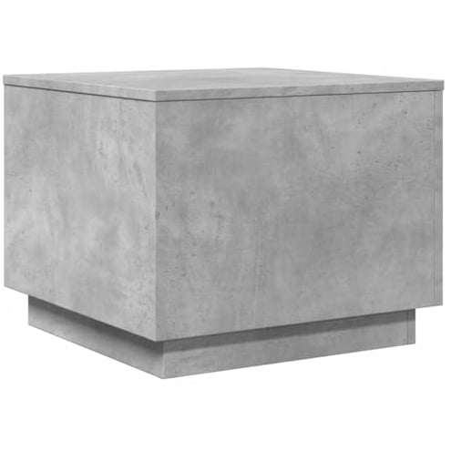 vidaXL Coffee Table in Concrete Grey with RGB LED Lights - Engineered Wood, Moisture-Resistant Surface, USB Powered for Modern Living Room/Office