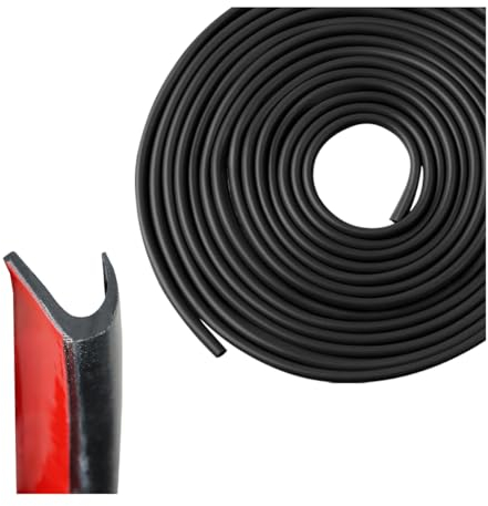 Adunsiaoto Junta De Goma Universal, Burlete Para El Aislamiento De La Puerta Del Coche, Cinta Autoadhesiva Anticolisión Para Puertas Y Ventanas, Universal Cinta Estanqueidad Anticolisión(Negro)