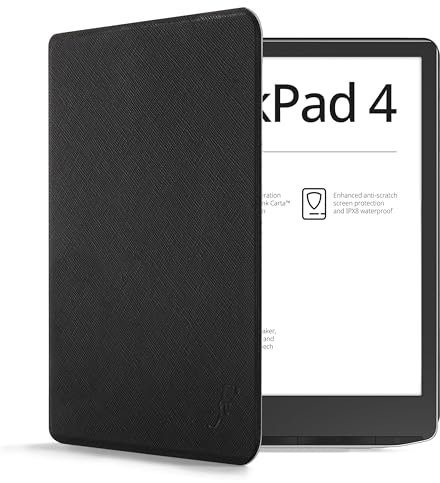 Forefront Cases Étui pour Pocketbook InkPad 4 et Pocketbook InkPad Color (Colour) 3 et 2 - Noir - Mince, Léger et Protection Coque, Fonction Automatique Veille/Réveil Intelligente Étui (Housse)