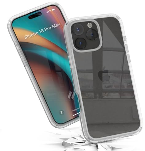 Catalyst Influence Case for iPhone 16 Pro Max, 2.5X Higher Drop Proof, Non-Slip Frosted Edges and Crystal Clear Back, Raised Edges Protection, 30% Louder Forward Audio, Lanyard Included