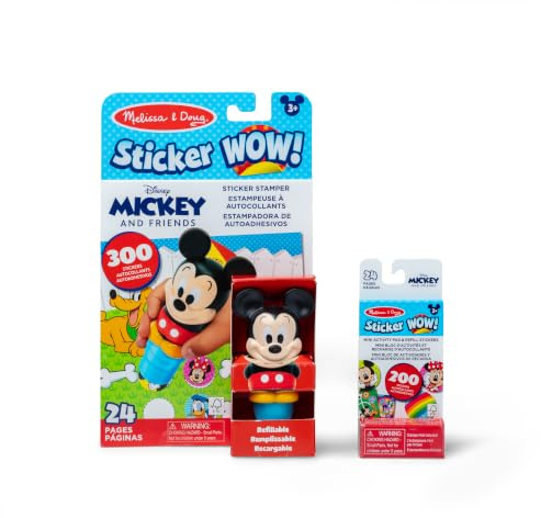 Melissa & Doug Sticker Wow! Mickey Bundle (Stempel mit Buch + Disney Nachfüllpackung)