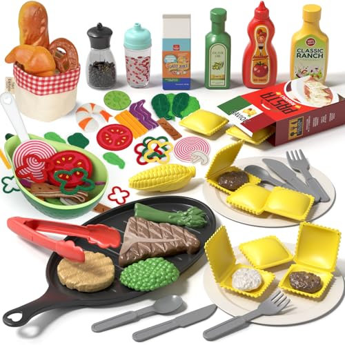 Lehoo Castle Comida Juguete para Cocina, Accesorios Cocina Infantiles Juguetes Montessori 2 3 4 Años, Cocina para Niñas Niños