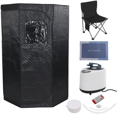 Portable Sauna Steam Tent for Home Use, Portable Steam Sauna, Full Body Sauna Tent Steam Room, Steamer, Foldable Sauna Chair, Sweat Tent, with 3L Steamer Generator, for Therapy Detox Slimming