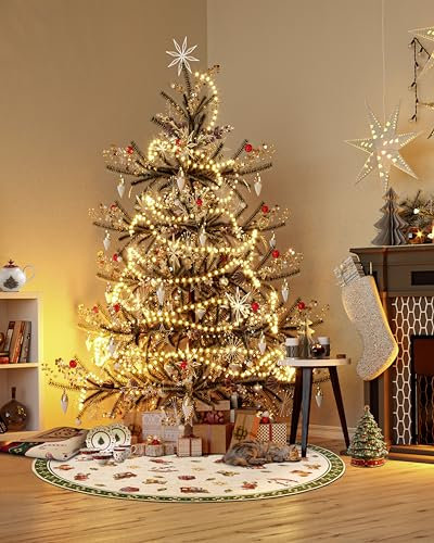 Villeroy & Boch Design Teppich Nostalgic Rund - Toy's Delight - Christbaum Decke, Weihnachten Tannenbaum & Weihnachtsbaum für Wohnzimmer, Schlafzimmer, Esszimmer, Flur - Grün Multifarben, 150 cm