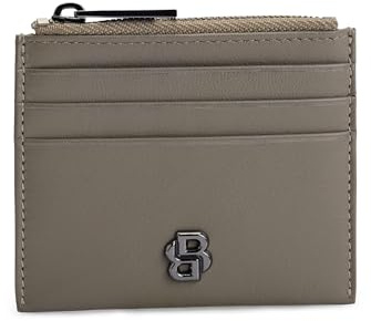 BOSS Herren B ICON Kartenetui aus mattem Leder mit Double-B-Monogramm Khaki Stck