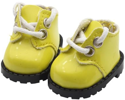 FLCPJGV Puppenschuhe für Kleine Mädchen, Ankleidezubehör für 15 cm Puppen, Gelb