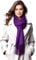 LA FERANI Damen Kaschmir Schal dünn Herbst Winter 185x65 Kaschmirschal Lila Halstuch formell stilvoll elegant Wollschal Wolle Uni Farbe Damenschal