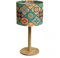 Lampe de chevet chambre lampe de table salon veilleuse d'ambiance abats-jour design multicolore lumiere E14 Led lampe chevet originale pieds modernes en bois lampes de salon (Palace Print, 1 pièce)