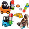 min carrello elevatore giocattolo per bambini - Divertimento di ingegneria per 2 giocatori | Gioco di competizione educativo interattivo, veicolo da costruzione alimentato da attrito