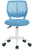 FurnitureR Schreibtischstuhl, Studiendrehstuhl ohne Armlehnen, höhenverstellbarer Bürostuhl, Arbeitsstuhl für Home Office, Schlafzimmer, Arbeitszimmer, Blau