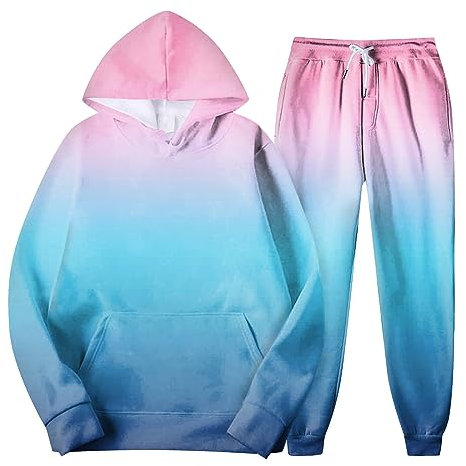 Hoodie Herren Jogginganzug Herren 2-Teilig Trainingsanzug Tracksuit Mit Reißverschluss Tasche Freizeitanzug Sporthose Zweiteiliger Jogginganzug Herren Pullover Mit Reißverschluss(#B Sky Blue,XXL)