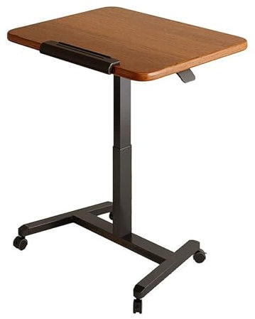 Höhenverstellbarer Stehpult mit 90° neigbarem mobiler Computertisch, kleiner Gaming-Tisch für Home Office, Stahlrahmen (Schwarz)