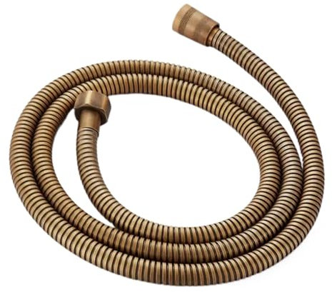CYMMIYT Brauseschlauch 1,5 m Flexibler Duschschlauch aus Edelstahl mit doppelter Verriegelung for Badezimmer-Wasserleitungen(Bronze)