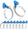 Poppstar 10x Schlauchschellen mit Flügelmutter Edelstahl, Spannbereich 32-50 mm, W2-Qualität, blau