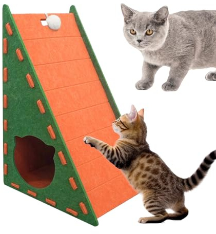 Katzenkratzer, integrierter vertikaler, Wandmontage, dreieckige Kratzmöbel, Klettermatte