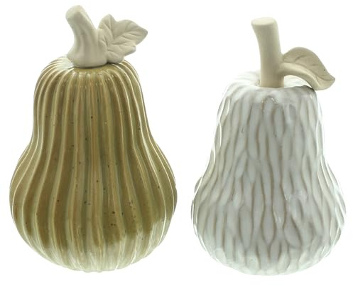 FRANK FLECHTWAREN Dekokürbis Struktur, 2er Set, Porzellan Maße: Höhe 14 cm