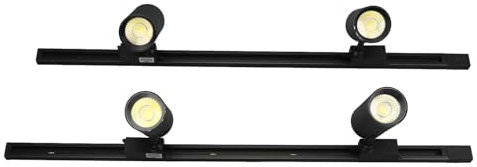 Fockety Kit D'éclairage sur Rail à 4 LED, Spot Noir à Angle Réglable avec Large Tension 85 V-265 V, Lumière Blanche 6 000 K pour Salle D'exposition