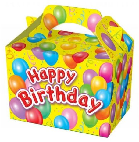 12 Pcs Happy Birthday Party Food Boxes – Colourful Lunch/Favour Boxes for Kids' Party Snacks