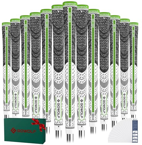 Gowolf Hochwertige Golfschlägergriffe aus natürlichem Gummi, verbesserte Kontrolle, Multi-Compound-Hybrid-Golfschlägergriffe, 13 Stück