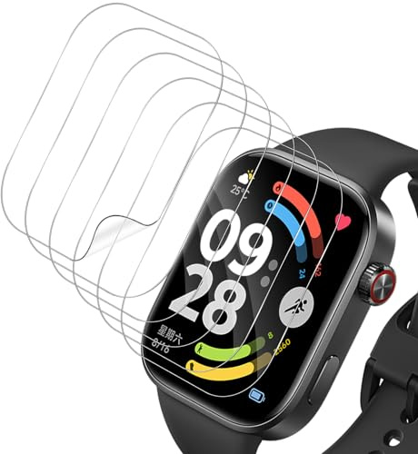 HidWee Pellicola Protettiva Compatibili con Xiaomi Redmi Watch 6, 6 Pezzi HD TPU Flessibile Protezione Schermo [Non Vetro], Anti-Graffi/Anti-Olio/Bubble Free Schermo Pellicola