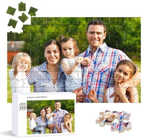 Personalisiertes Puzzle mit eigenem Foto Text Individuelles Fotogeschenk 300 500 1000 Teile Hochwertiges Custom Puzzles Geschenkidee Familie Freunde Valentinstag Weihnachten (Fotopuzzle)