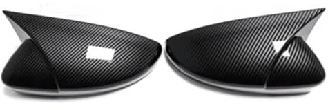 Spiegelkappe Schwarze Carbon-Seitenspiegelkappen Für VW Für Passat B7 Für CC Für Scirocco Für MK3 Und Für Jetta MK6 Rückspiegelkappe(Kohlefaser-Look)