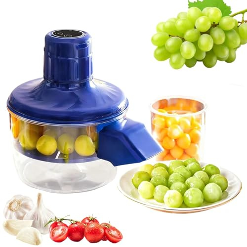 Electric Grape Peeler Machine, Automatic Cordless Garlic & Fruit Peeler Machine, with 304 Stainless Steel Blades, USB Rechargeable Skin Remover Tool for Tomato Cherry Small Fruits (Blue)