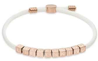 LIEBESKIND BERLIN Damen Schmuck - Stoffarmband mit Edelstahl Würfeln und Liebeskind Logo - in verschiedenen Farben