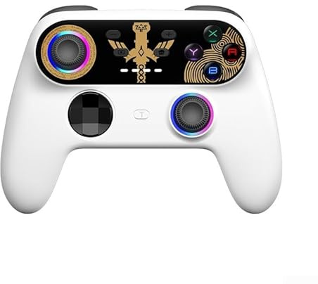 ZAMETTER Manette sans fil pour Nintendo Switch HY-9017 avec boutons programmables, support macro et design ergonomique ABS noir et blanc (Royaume noir)