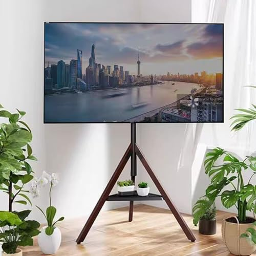 Ceiling TV Mount,Portable TV Floor Stand - LCD TV Frame Floor Stand, TV Stand Tripod Stand for 32-75 Inch Flat/Curved TV Screens, Floor TV Stand with Shelf, Adjustable He