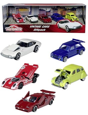 Majorette VINTAGE EDITION COLLECTOR DIE-CAST 5 CAR PACK, Styles Vary (Volkswagen, Citroen)