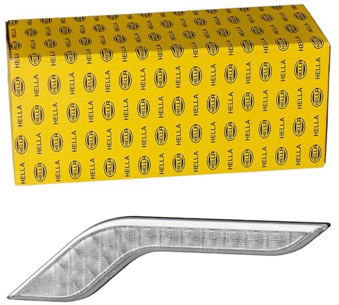HELLA 2BA 013 334-011 Direction Indicator - Shapeline Style Wing - LED - 24/12V - Bolted/mounting - Lens Colour: Crystal clear - Plug: AMP - 2-pin connector - Left Front - Quantity: 1