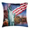 ABAKUHAUS Vereinigte Staaten Kissenbezug, USA Touristic Konzept, Waschbar mit Reißverschluss Kissenhülle mit Farbfesten Klaren Farben Beidseitiger Druck, 40 x 40 cm, Blau Weiß Rot