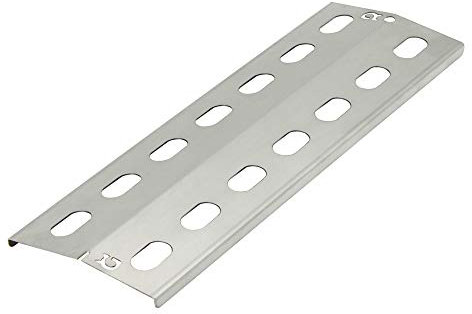 Grillclub Edelstahl Brennerabdeckung Flammenblech Flammenverteiler für Gasgrill (L) 35 x (B) 10,5 cm