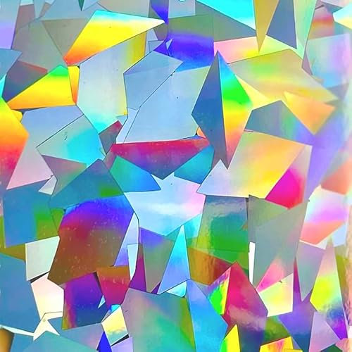 Rainbow Symphony- Rainbow Suncatcher Window Film, Crystal Patterned Window Clings, 12 X 18 Panel, Made in USA