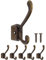 Fuxxer Lot de 5 crochets en fer massif, pour porte-manteau, porte-serviettes, design bronze antique