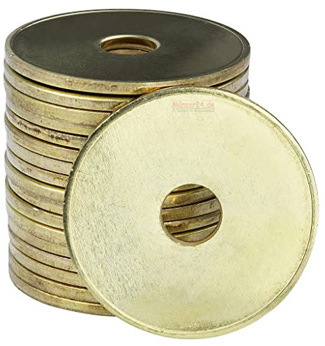 Münzer24 100 x Wertmarke 26mm, kompatibel mit NZR Blitz Waschmarke 2020, Messing Waschmünze für Münzautomat (ohne Prägung)