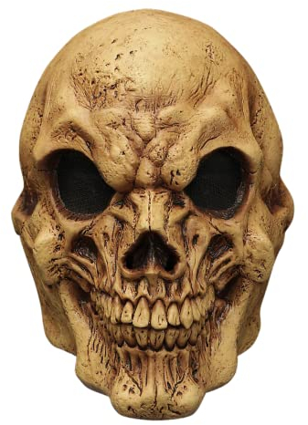 Moderschädel Maske des Grauens aus Latex - Erwachsenen Horror Kostüm Vollmaske Skelett Totenkopf - ideal für Halloween, Karneval, Motto- & Grusel-Party