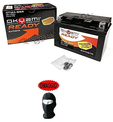 Compatible avec Suzuki GSF Bandit S ABS 1200 2006-2006 Batterie OKYAMI déjà prête à l'emploi OT12A-BSR Charge scellée active en usine, 10 Ah ampères 12 V